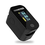 MOMMED Oximeter, Sauerstoffsättigung messgerät, Sauerstoffsättigung messgerät finger mit omnidirektionaler OLED-Bildschirmanzeige, inklusive Lanyard und B