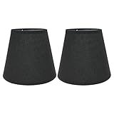 Eastlion 2 Pack 6.2' E14 Nachttisch Lampenschirm Wandleuchte Kristall Kronleuchter Lampenschirme,Schw