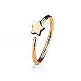 eeddoo Nasen-Piercing Stern Biegbar Rosegold E
