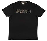 Fox Black/Camo Raglan T-Shirt - Angelshirt für Karpfenangler, Größe:XXXL