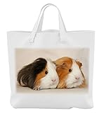 Merchandise for Fans Einkaufstasche- 38x42cm, 8 Liter - Motiv: Meerschweinchen Zwei Tiere nebeneinander [ 01 ]