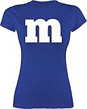 Karneval & Fasching Kostüm Outfit - Gruppen-Kostüm m Aufdruck - M - Royalblau - kostüme Damen - L191 - Tailliertes Tshirt für Damen und Frauen T-S