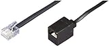 Dadusto 1 Stück Elektro Reduzier-Adapter von RJ11(6p4c) Stecker auf RJ45(8p4c) Buchse, Kabel: 4-adrig, flach und schwarz, 0,15