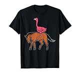 Flamingo Reitpferd lustiger Vogel Tierliebhaber Männer Frauen Kinder T-S