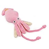 nJiaMe Hundespielzeug Pet Chew Toy Puppy Seil Spielzeug BB Quietsche Plüsch Molar Biss Spielzeug Squid Form für Small Medium Welpen Rosa für Familie H