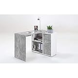 FMD 360-001 Albrecht Beton grau/Weiß Schreibtisch PC Tisch Bürotisch Arb