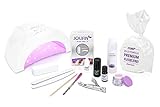 Jolifin Nagelstudio Einsteiger Starter Set für Gel Nägel + UV LED Lampe für Nagelverlängerung