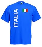 World-of-Shirt Italia/Italien Herren T-Shirt Trikot|royal XXL