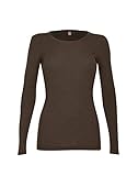 Dilling Damen Shirt in Rippstrick aus 100% Bio-Merinowolle Schokobraun 38