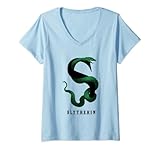 Damen Harry Potter Slytherin Snake S T-Shirt mit V