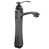 Mischbatterie Nostalgia Schwarz Hoch Waschbecken Mischbatterie Haus Badezimmer Wasserhahn Badezimmer Hohe Theke Wasserhahn Küchenspüle Messing Absperrhahn Wasserhahn (Größe : H-34Cm)