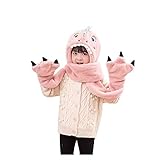 RUICHENG Mädchenmützen Und Schals In Einem, Wintermützenhandschuhe Mehrere Plüschanzüge, Cartoon-Gehörschutz-Babyschal (Color : Beige)