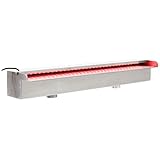 Wiltec Edelstahl Wasserfall Wasserspiel Kaskade 60cm LED Wasserfallschale Teich Pool B