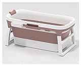 WUZMING Kind Tragbar Faltende Badewanne Schwimmbad Erwachsene/Ältere Menschen Spa Freistehende Badewanne, Platz Sparen, 2 Farben (Color : Pink, Size : 117x62x52cm)