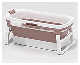 WUZMING Kind Tragbar Faltende Badewanne Schwimmbad Erwachsene/Ältere Menschen Spa Freistehende Badewanne, Platz Sparen, 2 Farben (Color : Pink, Size : 117x62x52cm)