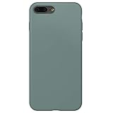 ZhinkArts Silikon Handyhülle kompatibel mit Apple iPhone 7 Plus / 8 Plus - 5,5' Display - Silikonhülle Schutzhülle Case mit Mikrofaser Innenfutter - Hülle in Piniengrü