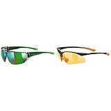 Uvex Unisex – Erwachsene, sportstyle 204 Sportbrille, black green/green, one size & Unisex – Erwachsene, sportstyle 223 Sportbrille, black orange/orange,