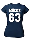clothinx Mücke 63 | Der Bulldozer | Mücke ist EIN Italienischer Fischer und ehemaliger American-Football-Profispieler | Kult Film-Design Damen T-Shirt Fit Navy Gr. M