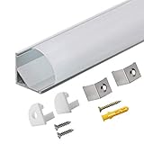 LED Aluminium Profil V 45° 10x1m, LED-Kanäle und Diffusoren mit Endkappen und Befestigungsclipsen für flexible LED-Lichtleisten von StarlandLed …