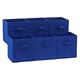 Amazon Basics - Aufbewahrungsboxen in Würfelform, faltbar, 6er-Pack, Marineb