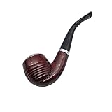 Lyw11 Holzpfeife handgefertigte braune Tabakpfeife 12cm Klassische Gebogene Pfeifen Geschenk Zigarette Zigarre R