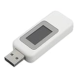 Shanrya USB-Stromerkennung, leistungsstarker USB-Strommonitor mit direktem Lesen für die Stromerkennung von 3C-Ladegeräten(Weiß)