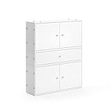 VITALISPA Kommode Pippi mit Schubfach Ablagen Kleiderschrank Sideboard Weiß