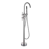 Viel Spaß beim Duschen Wannenmischer Dusche Freistehende Armatur Bodenstehend Badezimmer Badewanne Wasserhahn Badezimmerzubehör (Bath & Shower Faucet Type : Floor Stand Faucet for Nickle)