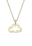 Elli Halskette Damen Wolke Anhänger Cut Out Trend Cloud in 925 Sterling Silber verg