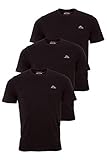 Kappa Herren T-Shirt VOLLAR im 3er Pack | Sport-Shirt mit Rundhalsausschnitt | Basic Tshirt-Set für Männer | Rundhals Oberteil für Sport und Freizeit | Regular Fit | M, Schw