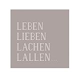 Räder Poesie et Table Vino Serviette Leben, Lieben, Lachen, L