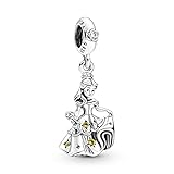 Pandora Disney Die Schöne und das Biest Tanzende Belle Charm-Anhänger in Sterling-Silber mit Zirkonia, 790014C01