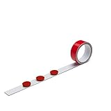 Stahlblech Magnet-Wandleiste als Haftgrund für Magnete I 1 Meter Magnetleiste inkl. 3 Rundmagnete - rot I selbstklebend, zuschneidbar I mag_140