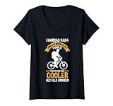 Damen Fahrrad Papa wie ein normaler Papa Fahrrad Papa T-Shirt mit V