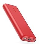 Anker PowerCore 20100mAh Externer Akku, hohe Kapazität 2-Port 4.8A Output Powerbank mit PowerIQ für iPhone XS Max/XR/XS/X / 8/8 Plus / 7 / 7s / 7Plus / iPad, Samsung Galaxy und weitere (Rot)