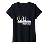 Damen Quali 2021 Finished Loading Geschenk T-Shirt mit V