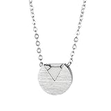 Tribal Spirit Kette Dreieck im Kreis Edelstahl Edelstein Howlith matt gebürstet minimalistischer Schmuck Designerschmuck antiallergen kein verfärben Farbe Silb