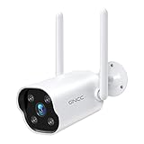 Überwachungskamera Aussen, GNCC Heimüberwachung CCTV WiFi IP Kamera (T1)- 1080P, mit Nachtsicht, PIR Bewegungserkennung, Wasserdicht, 2-Wege-Audio, Funktioniert mit Telefon App, Kompatibel mit Alex