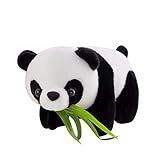 Cuddlekins Panda Kuscheltier Panda Bär mit Bambuszweig Teddypanda Flauschiges Plüschtiere Plüschpanda Plüschtier Stofftier Panda Anime Panda Puppe Cartoon Panda Kissen Plüsch Spielzeug fü