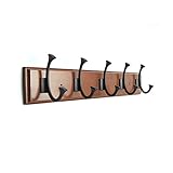 YBYB Kleiderhaken Wandgarderobe, Holz Entryway Jahrgang Rustic Garderobe Hat Aufhänger Gestell for die Entryway, Badezimmer, Schlafzimmer Garderobenhaken (Color : Brown, Größe : 5 Hooks)