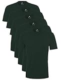 Lower East 5er Pack Herren T-Shirt mit Rundhalsausschnitt, Grün (Dunkelgrün), XL
