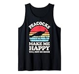 Peacocks Make Me Happy You Not So Much Pfau Retro Bird Tank Top