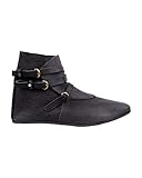 Lueyifs Herren Mittelalter Schuhe Halbstiefel Wikinger aus Rauhleder Kurzschaft Stiefel mit S