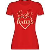 JGA Junggesellenabschied Frauen - Bride's Babes - S - Rot - Statement - L191 - Tailliertes Tshirt für Damen und Frauen T-S
