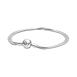 Pandora Moments Mehrreihiges Schlangen-Gliederarmband aus Sterlingsilber, Länge: 21cm, 599338C00-21