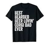 Herren Best Bearded Beer Lovin Corgi Dad Geschenk Haustier Hund Besitzer Kleidung T-S