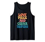 Liebesstück und Stromschnellen aus Zedernholz Iowa, lustige Cedar Rapids City Tank Top
