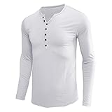 ZYHMD Herren Langarm T-Shirt Herren Langarmshirt Sommer Running Longsleeve Outdoor Shirt Laufshirt Herren Henley Shirts Langarmshirt Casual T Shirt Slim Fit Knöpfe Basic Grandad-Ausschnitt T-S