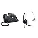 Snom D375 Euro 300 Desk Telephone Black & A100M Headset für alle Snom DesktopTelefone (300° Flexibler Ausleger,Hervorragender Breitbandklang Dank optimierter Lautsprechereinstellung) Schw