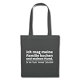 Spreadshirt Mag Familie Kochen Und Hund Verwende Satzzeichen Stoffbeutel, Grap